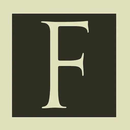 A picture of the letter f in an old style font.